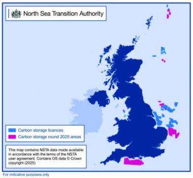 NSTA projected UK carbon storage areas